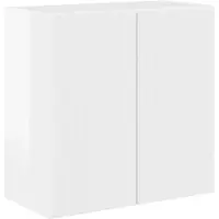 vidaXL Meuble mural pour télévision, 59,5 x 31 x 60 cm, blanc brillant, panneaux de particules