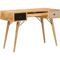 vidaXL Bureau brun 110 x 55 x 76 cm bois massif mangue