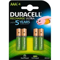 Duracell R03/AAA batteries 1.2V Recharge series Ni-MH HR03 900 mAh in a package of 4pcs