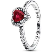 Pandora Bague Coeur Rouge Surélevé