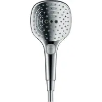 Hansgrohe Ensemble de support de pommeau de douche Raindance Select E, 120, 3 jets, avec flexible de douche de 160 cm, finition chrome