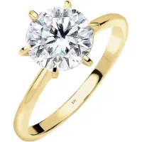 Elli PREMIUM Bague 'Solitär' or / blanc
