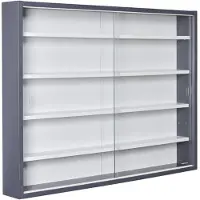 Ebuy24 Vitrine Collecty | 80 x 9,5 x 60 cm | Bois aggloméré | Couleurs : Gris et Blanc