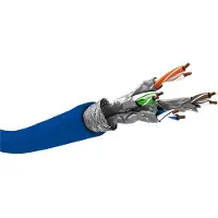 Goobay 75715 CAT 7A câble réseau, S/FTP (PiMF), bleu, 50 m - conducteur cuivre (CU), AWG 22/1 (solide), gaine de câble sans halogène (LSZH)