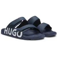 HUGO Mules à double bride avec logo