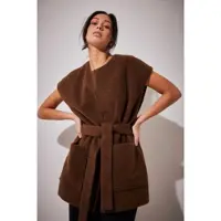 NA-KD Femmes, Gilet, Wool Blend Vest Dames Gilet - Maat 38, Marron, (38)
