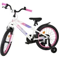 Volare Lily : vélo pour enfants - fille - 18 pouces - blanc, rose, violet