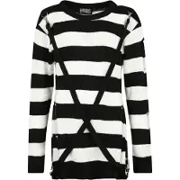 Heartless Pull tricoté Gothic de - Pull Oriana - XS - 4XL - pour Femme - noir/blanc - Taille XL
