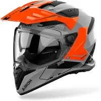 Airoh Bandit Tune, casque d aventure ,Gris/Noir/Orange ,M