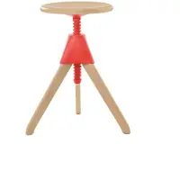 Magis Jerry – The Wild Bunch Le Tabouret Pivotant Natural 7011 | Red 1782 C