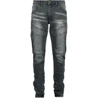 Rock Rebel by EMP Jean de - Pete (Straight Fit) - W30L32 - W34L34 - pour Homme - gris - Taille W33L34