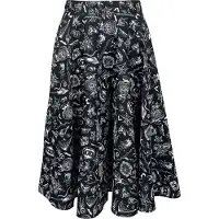 Hell Bunny Jupe mi-longue Rockabilly de - Mischief Skirt - XS - L - pour Femme - noir/blanc - Taille XS
