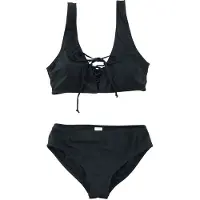 Forplay Maillots de bain de - Bikini Lacé À L'avant - M - L - pour Femme - noir - Taille M