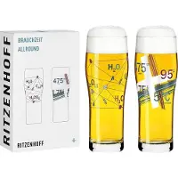 Unyqoos Verre universel 600 ml – Lot de 2, verre cristal, compatible lave-vaisselle, motif coloré, hauteur 20,7 cm, boîte cadeau, fabriqué en Allemagne