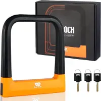 Unyqoos – Cadenas de sécurité en forme de U pour vélo, 18,7 mm d'épaisseur, très robustes, avec 3 clés, dimensions 21 x 18,5 cm, couleur noire, pour vélos de course et VTT