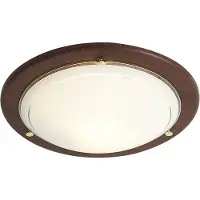 QAZQA Plafonnier classique en bois de noyer avec verre blanc - Mesiac