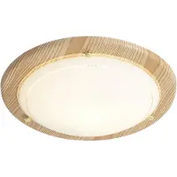 QAZQA Plafonnier classique naturel avec verre blanc - Mesiac
