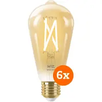 WiZ Connected WiZ Ampoule à Filament Connectée Edison Lot de 6 - Lumière Blanche Chaude à Lumière Blanche Froide - E27