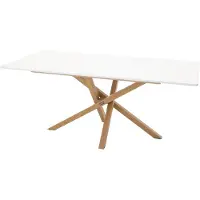 Ebuy24 Piazza table de salle à manger 90x180 cm blanc.