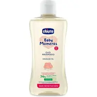 Chicco Baby Moments Huile de massage dermatologique sensible, +0 mois, 200 ml,