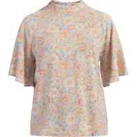 Usha Chemisier beige / bleu ciel / orange