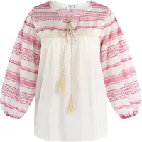 IZIA Chemisier rose / blanc naturel