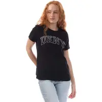 DKNY T-shirt à Manches Courtes Arched Varsity Rhinestone Ombre