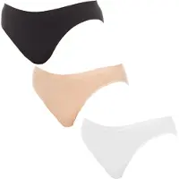 Dim Lot De 3 Slips Blanc/Peau/Noir Les Pockets Coton