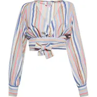 IZIA Chemisier beige / bleu cobalt / menthe / rouge pastel