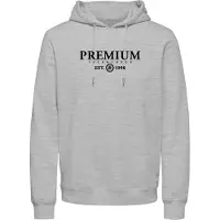 Jack & jones Premium Sweat-shirt 'CHARLES' noir / blanc chiné