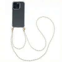 IMoshion Coque avec dragonne + bracelet - Perles pour Apple iPhone 16 Pro - Transparent
