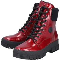 Rieker Bottes à lacets rouge