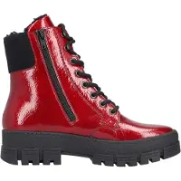 Rieker Bottes à lacets rouge
