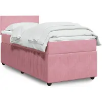 vidaXL Lit boxspring avec matelas rose 80x200 cm velours