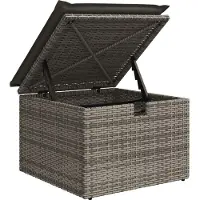 vidaXL Salon de jardin 8 pcs avec coussins gris résine tressée