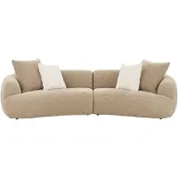 Ebuy24 Dorte canapé 3 places incl. 4 coussinsReproduction brun clair.