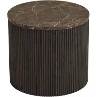 Ebuy24 Ida table basse table dangle Ø45cmReproduction marbre brun.