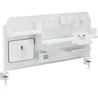 En.casa Organiseur de bureau « Sauda » 114 x 68 cm Tableau à fiches avec accessoires Support à pince en acier blanc