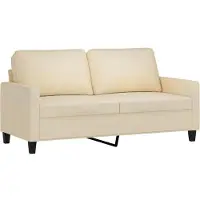 vidaXL Canapé à 2 places Crème 140 cm Tissu