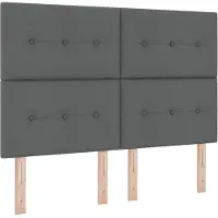 vidaXL Tête de lit réglable en hauteur Gris foncé 144 cm Tissu