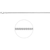 GLAMS ketting vossestaart 2,5 mm 45 cm - Zilver, (Métal argenté)