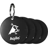 Aqiila Tagbird - Item Finder (4-pack) (Apple Find My, Google Find Hub), Traceur, Noir