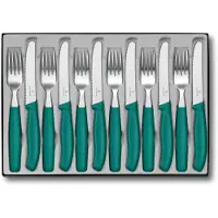 Victorinox Swiss Army Classic, set de table (couteau à tomates),12pcs,vagues, vert