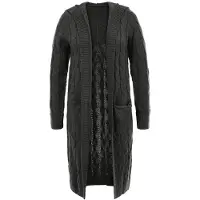 Imily Bela Manteau en tricot gris foncé