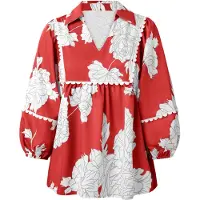 Imily Bela Chemisier gris / rouge / blanc