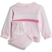 Adidas Seasonal Essentials Tiberio 3 Stripes Fleece Crew Set Rose 6-9 Months Enfants