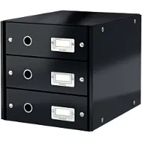 Leitz Module à 3 tiroirs Click + Store , en carton, noir