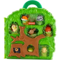 Fisher Price Little People - Coffret de jeu pour tout-petits - Amis de la for t - Coffret de transport avec figurines d'animaux pour jeux de r le