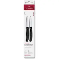 Victorinox Swiss Classic 6.7693.2 Straight/Wavy, Black, set de 2 couteaux à légumes, 8 cm