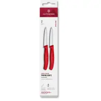 Victorinox Swiss Classic 6.7601.2C1 Straight, Red, set de 2 couteaux à légumes, 8 cm